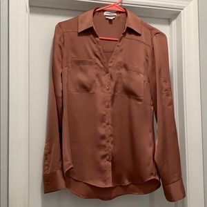 Express Portofino Slim Satin Blouse XS
